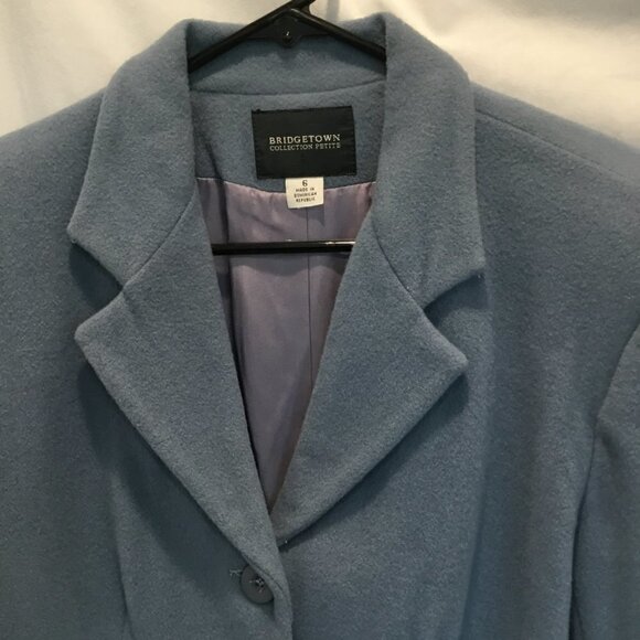 Bridgetown Collection NWT Blazer Women's Size 6 Petite Light Blue Wool Fitted - Picture 6 of 7